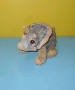 Wild Republic Triceratops 8" fagiolo peluche dinosauro peluche grigio viola coccole - Foto 1 di 3