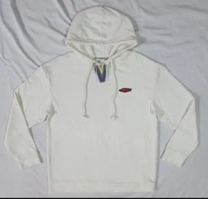 TAKE PRIDE Ivory Cream Red Kiss Lips Hoodie Sweatshirt X-Small NEW - Picture 1 of 2
