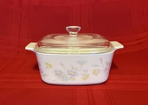 Corning Ware A-1 1/2-B 1,5 Liter Floral Pastell Bouquet Kasserolle mit Deckel & Deckel - Bild 1 von 14