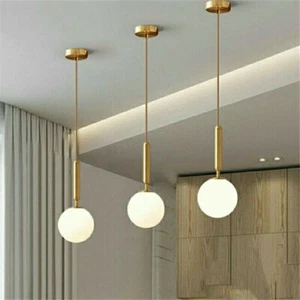 Dining Room Pendant Light Gold Bar Pendant Lights Glass Kitchen Ceiling Light - Picture 1 of 12