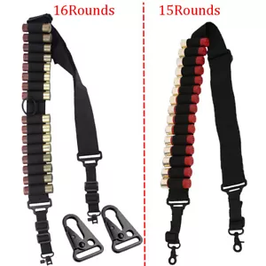 Tactical 2 Point Shotgun Sling 15/16 Rounds Shell Ammo Holder Bandolier 12/20Ga - Picture 1 of 20