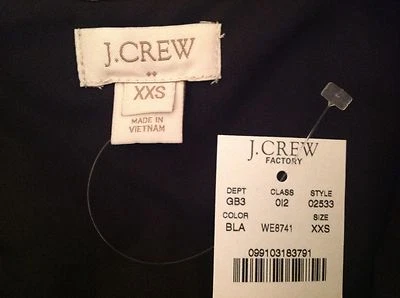 J. Chaleco acolchado Crew Factory Excursion 60 % plumón en espiga nuevo con etiquetas negro  Foto 1 de 4