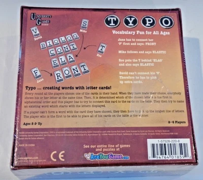 Typo Vocabulary Fun for All Ages - A Word Card Game by University Games - NEW - Image 1 of 2