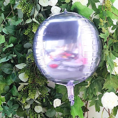 2 LAVENDER 14" wide 4D Orbz Round Mylar Foil Balloons Wedding Party Supplies - Image 1 of 4