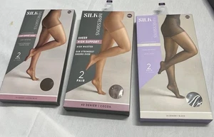 Medias transparentes Silk Impressions XXL soporte ligero cintura alta brillo nuevas con etiquetas. - Imagen 1 de 7