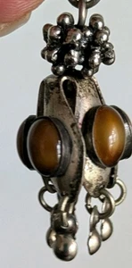 Vintage Stammes ethnische Anhänger Halskette mit Metall baumeln & braunen Steinen - 13" - Bild 1 von 23