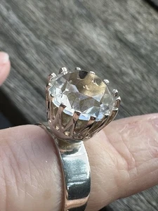 Bengt Hallberg 830s Silver Rock crystal ring  Vintage Estate Norwegian 1395 - Picture 1 of 9