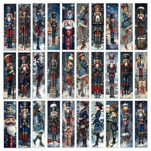 🎄Blue Nutcracker Christmas Bookmarks Vintage Reading Markers – Random 10 🎅 - Picture 1 of 3