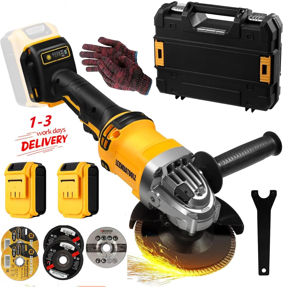 Cordless Angle Grinder Compatible for Dewalt 20V Max Battery