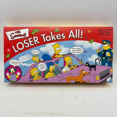 The Simpsons Loser Takes All Party Game COMPLETE RoseArt 2001 Homer Bart Marge - Image 1 of 4