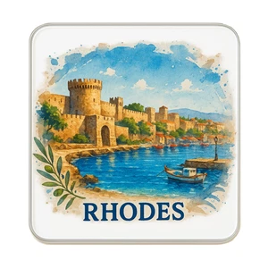 Rhodos, Griechenland Kühlschrankmagnet: Niedliches handgefertigtes Reise Souvenir Geschenk - Bild 1 von 5