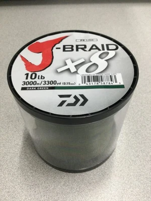 LÍNEA DE PESCA DAIWA J-BRAID X8U - 10 LB - 3000 M/3300 YD - VERDE OSCURO Foto 1 de 4