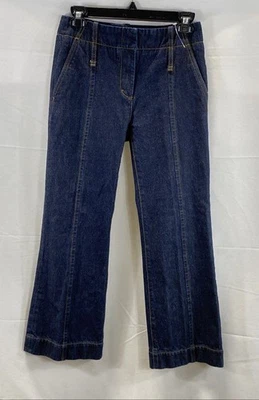 Tory Burch Women's Blue Sailor Wide Leg Cropped Denim Jeans Size 25 - Image 1 of 4