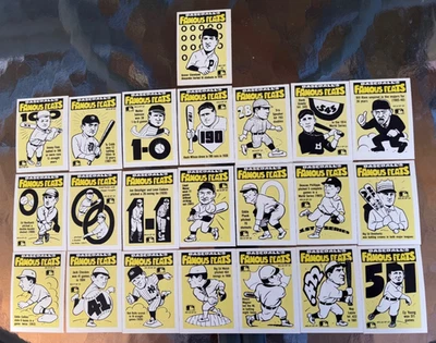 1986 Fleer Baseball Famous Feats Complete Set of 22 Cards / Stickers NEAR MINT - Image 1 of 4