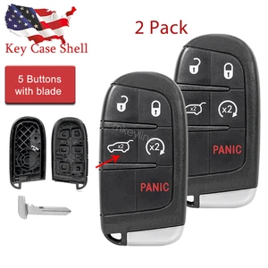 2 For 14 2015 2016 2017 2018 2019 Jeep Grand Cherokee Remote Key Fob Case Shell - Picture 1 of 8