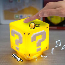 Super Mario Question Block LED Night Light with Sound USB Rechargeable Lamp Gift