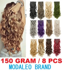 Clip in Human Hair Extensions Like Real Remy Hair Weft Forever Young Premium UK - Picture 1 of 41
