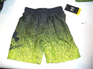 NEW Under Armour  sz 4 yellow black boys swim suit trunks board shorts swimsuit - Picture 1 of 2