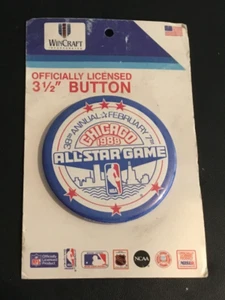 Vintage 1988 NBA All Star Game Button Chicago Stadium Michael Jordan Slam Dunk - Picture 1 of 2