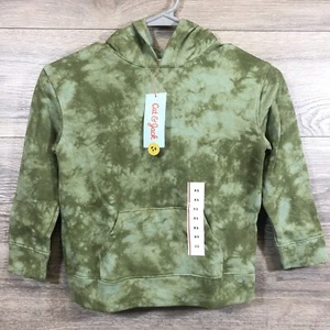 Cat & Jack Army Green XS Youth Hooded Sweater Sweatshirt 100% Cotton - Picture 1 of 7
