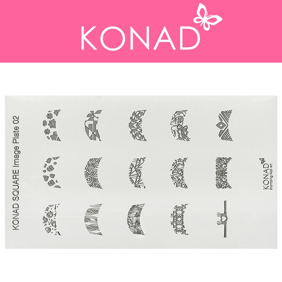Original KONAD ® Stamping Nailart Design Schablone Square Image Plate - XL 02 - Bild 1 von 3