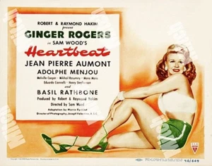 GINGER ROGERS in HEARTBEAT 1946 ROMANTIC COMEDY 11 X 14 TITLE LOBBY CARD TC - Picture 1 of 1