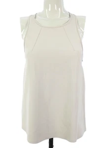 Zara Vest Tank Faux Leather Top Beige Racer Back Side Zip Teen Girl Size S - Picture 1 of 15