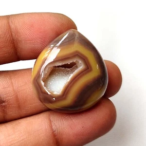 Natural Agate Onyx Druzy Cabochon Heart Shape Brown Gemstone 49 Cts OZ-298 - Picture 1 of 6