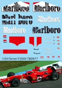 1/24 Decals per Ferrari F2004 Michael Schumacher F1 2004 TBD677 - Picture 1 of 1
