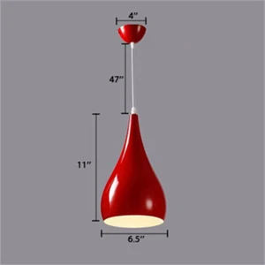 Contemporary Small Pendant Light Metal Teardrop Shade Hanging Ceiling Light - Picture 1 of 7