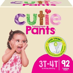 Pantalones de entrenamiento para ir al baño Cutie Girls 3T/4T reajustables, hipoalergénicos, 92 unidades - Imagen 1 de 2