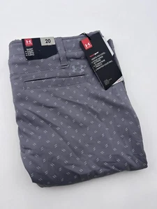Under Armour Shorts Youth 20 (32X11.5) Gray Dash Lines Golf Casual Chino - Picture 1 of 14