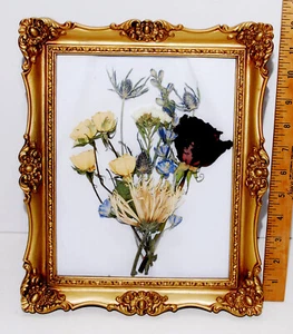 Real Pressed Dried Flowers in Frame Art Decorative 12"X10" - Picture 1 of 7