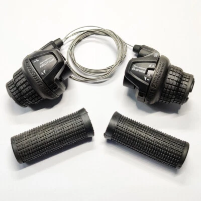Palanca de cambios Shimano RevoShift SL-RS25 Twist Grip -3/6/18 velocidades negra EE. UU. Nueva Foto 1 de 4