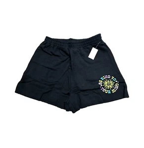 Women's Plus Size "Be Kind To Your Mind" Graphic Jogger Shorts - Black Size 2X - Picture 1 of 2