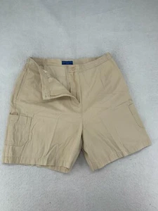 Karen Scott Sport Shorts Womens Size 18 Khaki Cargo Elastic Waistband Flat Front - Picture 1 of 12