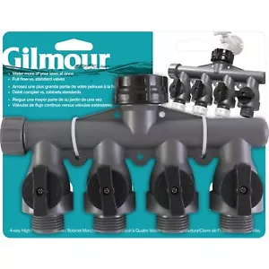 Heavy Duty 4 Way Garden Hose Splitter Quad Water Hose Splitter with Shut Off ... - Picture 1 of 4