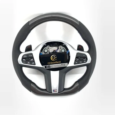 For BMW 330e M850i G30 F90 X3m X5m X6 X7 M5 G29 M8 Carbon Fiber Steering Wheel - Image 1 of 4