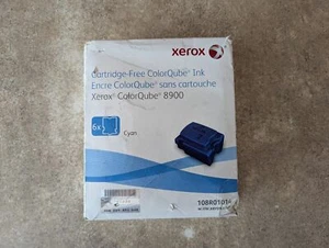 XEROX COLORQUBE 8900 CARTRIDGE CYAN BOX OF 6 108R01014 W6-4(22) - Picture 1 of 6