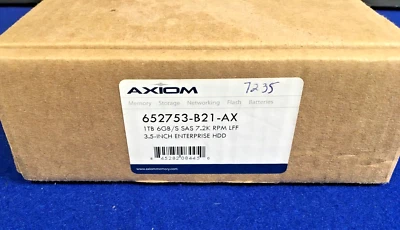 Axiom 1TB SAS2 7200 rpm Hard Drive Gen8 LFF Hot Swap 652753-B21-AX ✅❤️️ NEW - Image 1 of 4