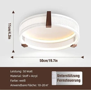 Lámpara de Techo Moderna Led Madera Regulable Lámpara de Techo Salón Dormitorio Lámpara - Imagen 1 de 7