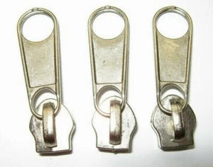 3 Stk. Zipper Reissverschluss Metall 8 mm Silber Reißverschluss Ersatz ~ N1 - Bild 1 von 1