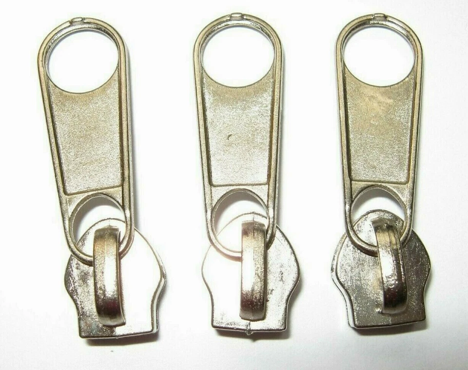 3 Stk. Zipper Reissverschluss Metall 8 mm Silber Reißverschluss Ersatz ~ N1 - Bild 1 von 1