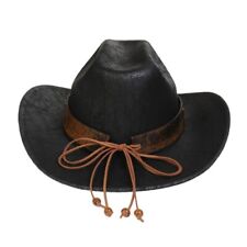 Crack Pattern Cowgirl Hat Outdoor Travelling Cap Wide Brim Western Cowboy Cap