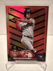 2023 Topps Update Series Brayan Rocchio Orange & Black Foil Rookie Card #US214