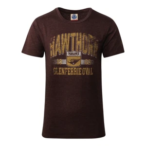 Hawthorn Hawks Official AFL Team Colours & Logo Adult Mens Collegiate T-Shirt - Picture 1 of 2