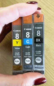 Cartuchos de tinta Canon 8 negros, cian y amarillos listos para usar (I9) - Imagen 1 de 1