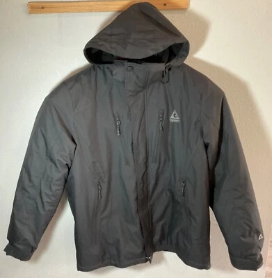 Gerry Mens Hooded Insulated Jacket Size L Black Polyester Water-Resistant Full-Z - Image 1 of 3