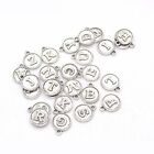Retro Alloy Round 26 English Letters Pendant Charms For Diy Jewelry Making