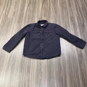 Levi’s Quilted Button / Zip Up Black Coat Pocket Men Size Large *See Condition* - Picture 1 of 9